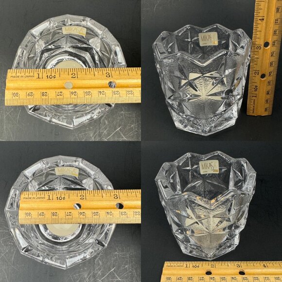Vtg Mikasa Starglow Votive Candleholder Clear Frosted Glass Textured WY372/610 - Picture 3 of 11